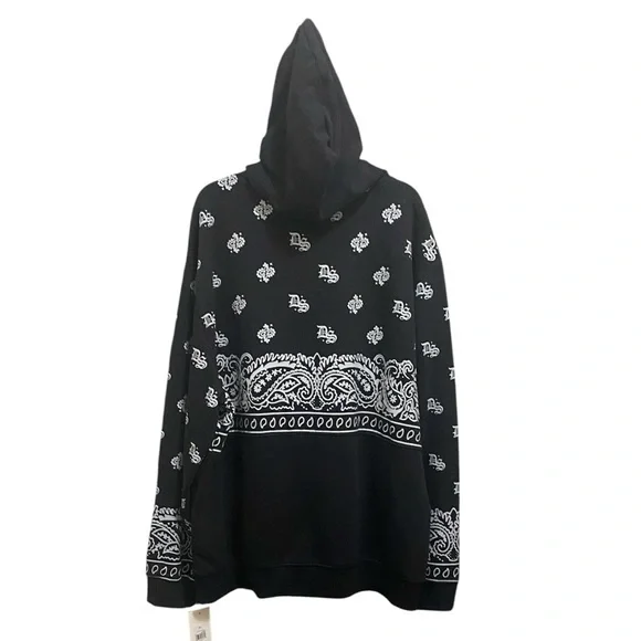 Dog Supply Men's Black and White Patterned Hoodie size 3x - Picture 3 of 14